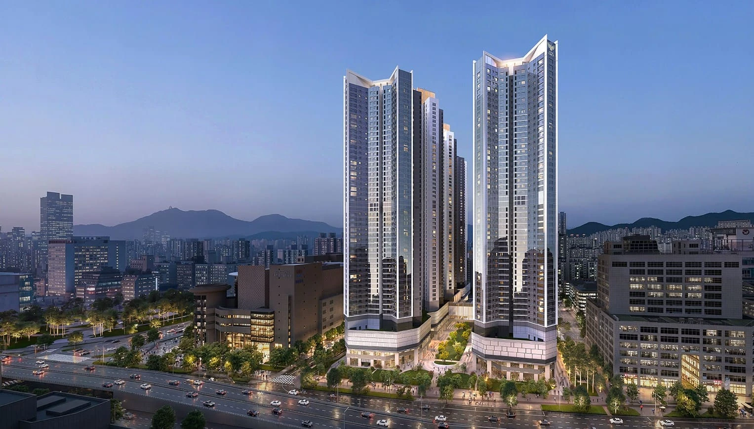 상동역 롯데캐슬 공식 분양 홈페이지 메인 로고 및 단지 조감도