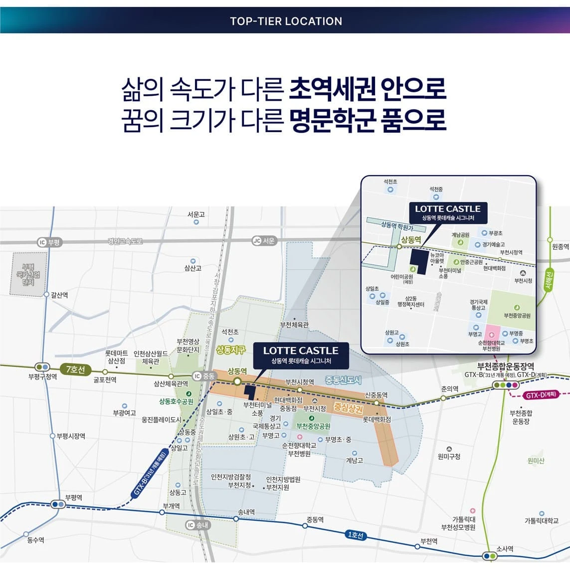 부천 상동 복합개발사업의 중심 상동역 롯데캐슬 미래가치